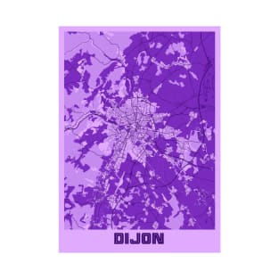 Dijon - France Lavender City Map T-Shirt