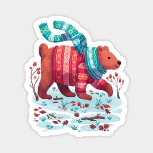 Bear Winter Walk Magnet