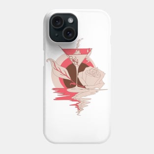 Pink Tan Martini and Rose Phone Case