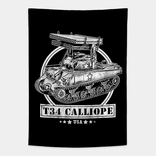 T34 Sherman Calliope Tapestry by rycotokyo81