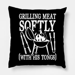 Grilling Meat Softly With His Tongs Pillow