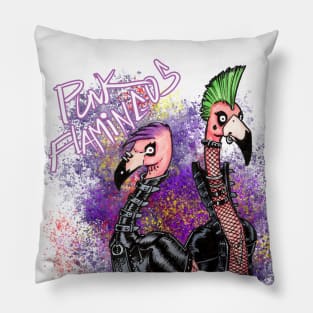 Punk Flamingos Pillow