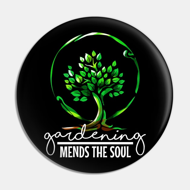 Gardening mends the soul Garden gift Pin by Dr_Squirrel