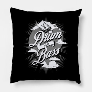DRUM AND BASS - Heart of the Bass Vintage (grey) Pillow