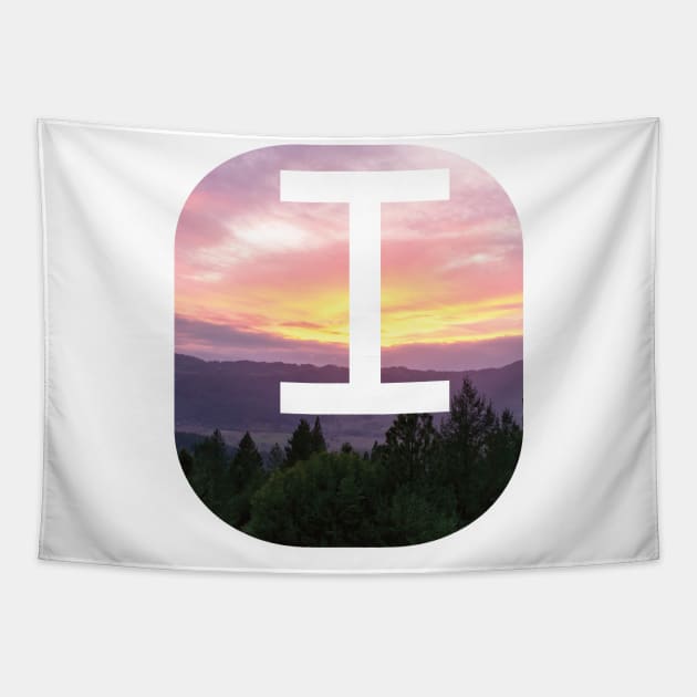 Initial I Sunset Photograph Tapestry by DPattonPD