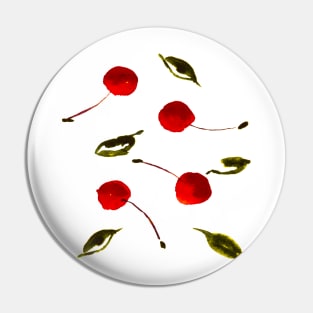 Watercolor cherry Pin