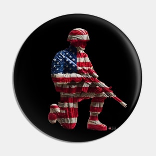 American Military Soldier and USA Flag by focusln Pin