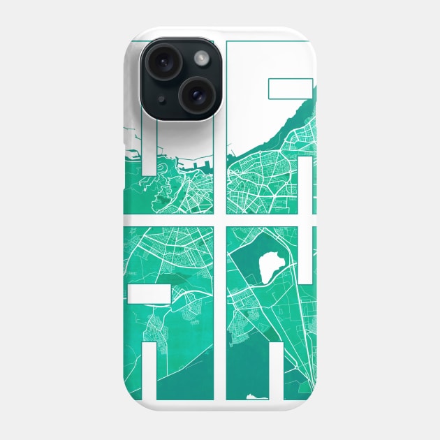 Oran, Algeria  City Map Typography - Watercolor Phone Case by deMAP Studio