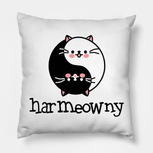 Yin Yang cats harmony Pillow