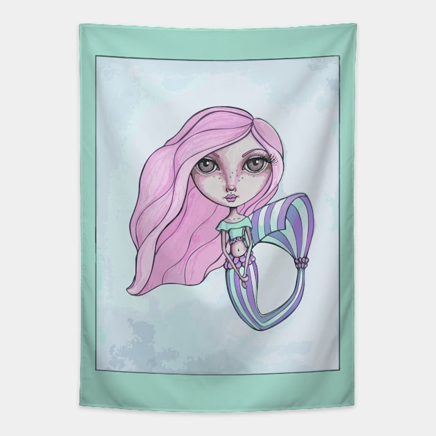 Spring Mermaid Cutie Tapestry by LittleMissTyne