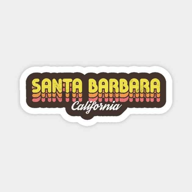 Retro Santa Barbara California Magnet by rojakdesigns