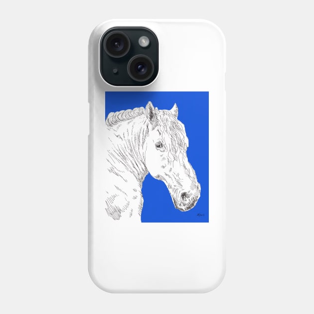 Horse blue Phone Case by NYWA-ART-PROJECT