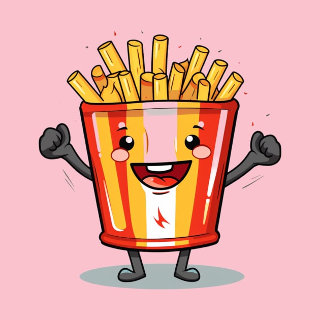 kawaii french fries T-Shirt cute potatofood by nonagobich