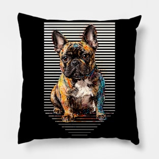 Pencil Sketch Style Tan Brindle French Bulldog Pillow