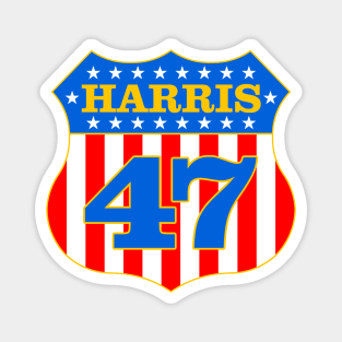 Kamala Harris 47 Patriotic Shield Magnet