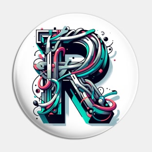 Letter R design graffity style Pin