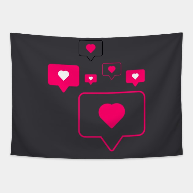 Colorful set of heart icons. Tapestry by AraDesign