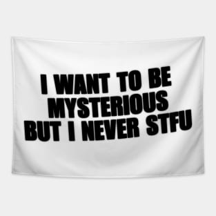 Y2K I Want To Be Mysterious But I Never STFU Y2K Tee Shirt, Funny Slogan Shirt, 00s Clothing, Boyfriend Girlfriend Gift, Vintage Graphic Tee, Iconic Tee Tapestry