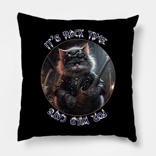 It's Rock Time For Wild Cats Pillow