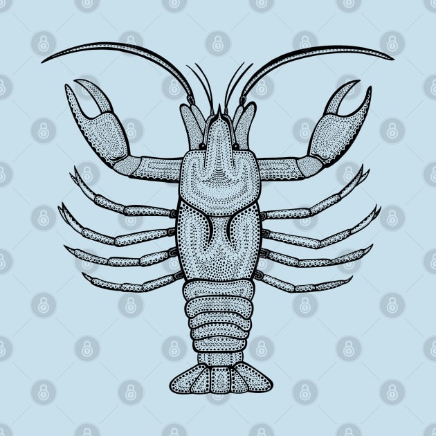 Crayfish or Small Lobster - hand drawn animal design by Green Paladin