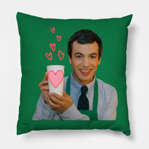 Nathan Fielder Cup of Love Pillow by Shoppetite