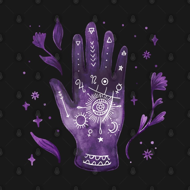 Palmistry Watercolor by Moon Phase Design