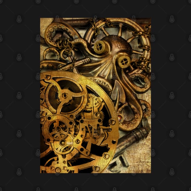 Time counter. Clockwork and octopus steampunk by CatCoconut-Art