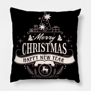 merry christmas happy new year Pillow