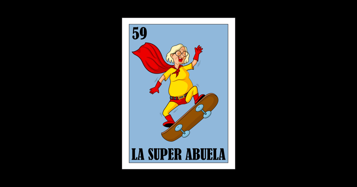Loteria Mexicana Art Diseño Para Abuela Mexican Lottery La Super Abuela Abuela Sticker 