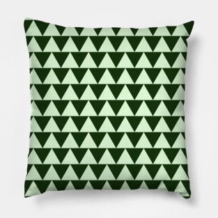 Pyramid Triangles - Olive Green and Lime Pillow