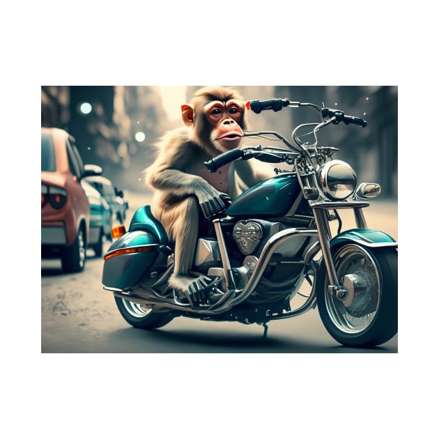 monkey driving a bike by CRAZYMAN