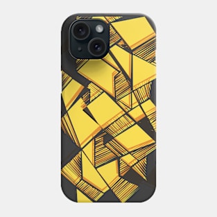 Geometric pattern triangles yellow Phone Case