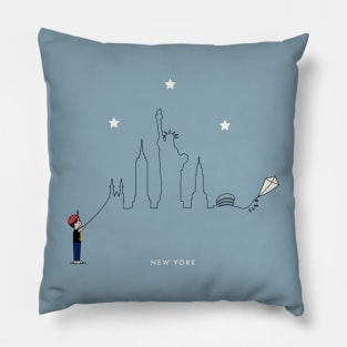 New York Skyline Boy Pillow