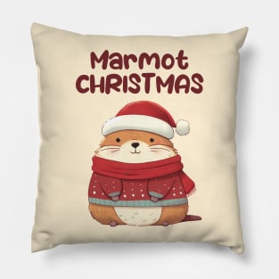 Marmot Christmas Funny Marmot Pillow