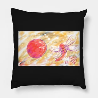 Chalkboard happy  dragonfly and the sun Pillow