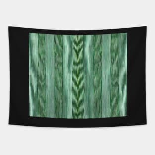 Green And White Vertical Striped - Spruce Green Aesthetic Lines Tapestry