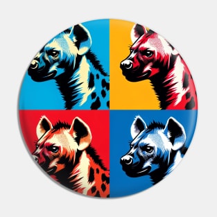 Hyena Harmony: A Pop Art Spectacle Pin