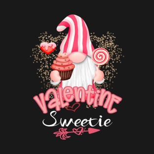 Cute Valentine Gnome Sweetie With Desserts T-Shirt