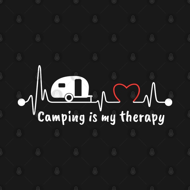 Camper Heartbeat - Camping Is My Therapy by Whimsical Frank