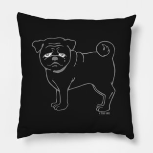 Big Black Pug Pillow