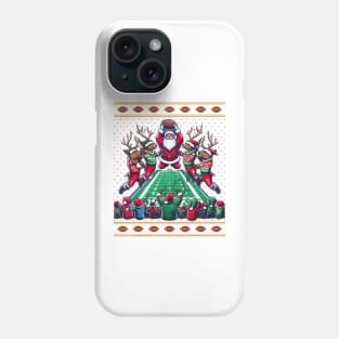 Santa Reindeer Play American Football Christmas Football Fan Phone Case