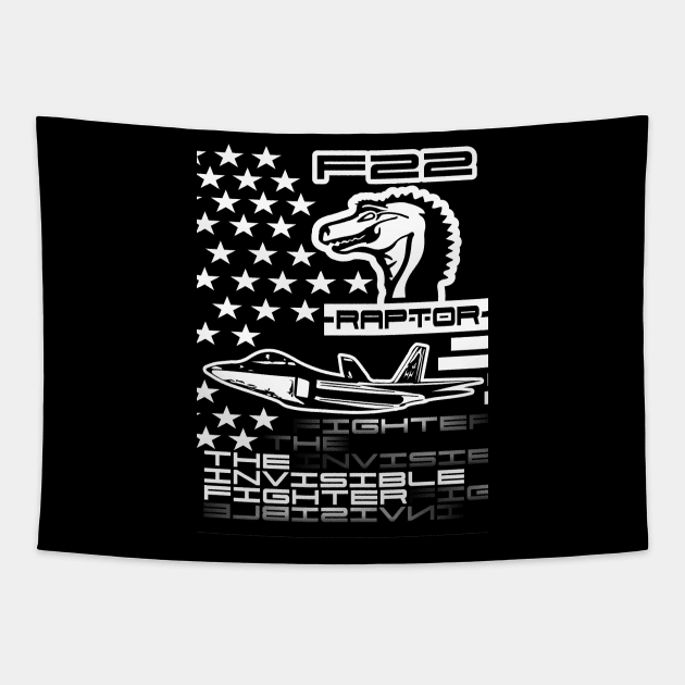 F22 Raptor BLACK Tapestry by Marko700m