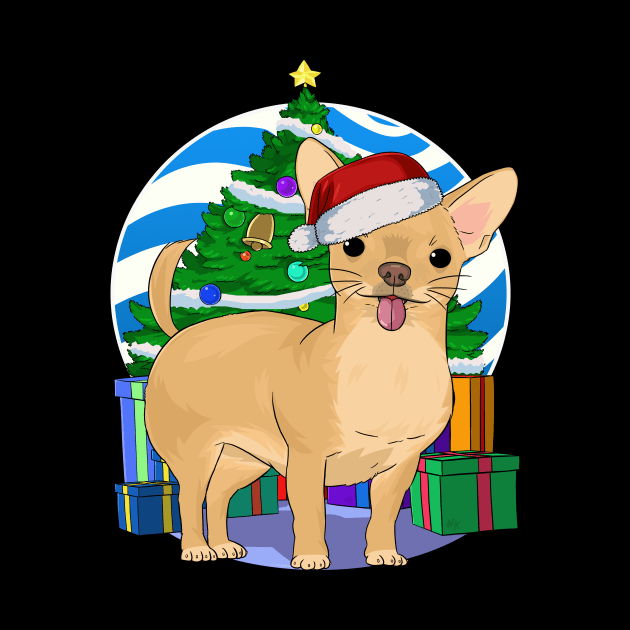 Chihuahua Dog Cute Santa Christmas Gift by Noseking