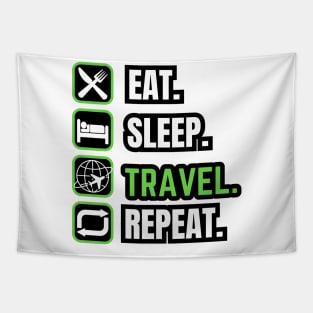 Eat Sleep Travel Repeat Tapestry