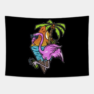 flamingo sunset Tapestry