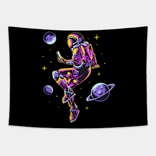 Astronaut Floating In Space Tapestry