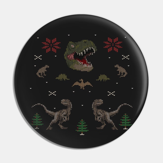 Ugly Dino Christmas Sweater Pin by AnotheHero