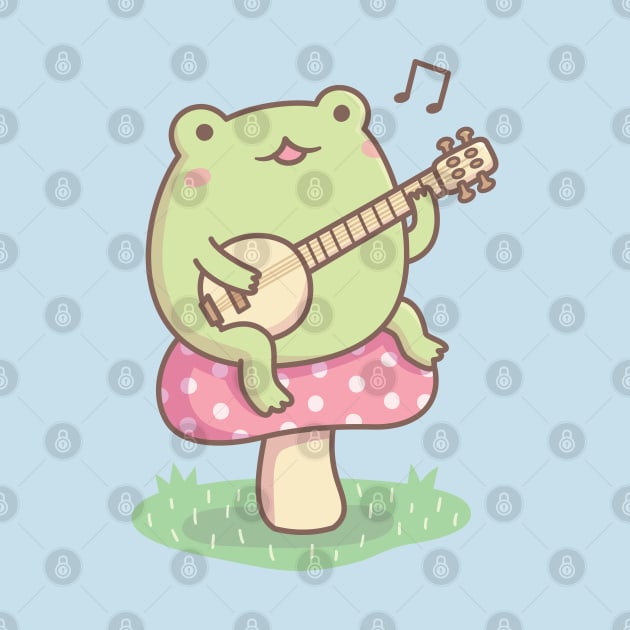 Cute Frog Playing Banjo On Toadstool by rustydoodle