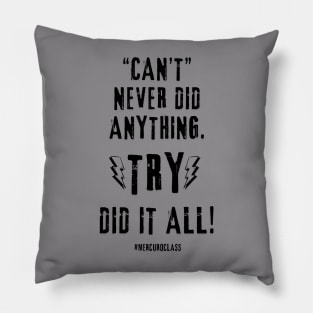 TRY did it all! V2 Black Font Pillow