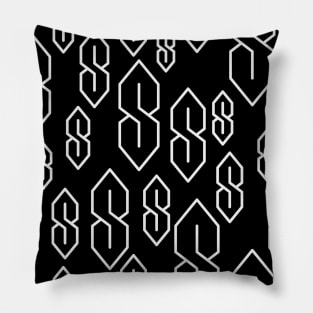 Cool S Symbol Pattern (White) Pillow